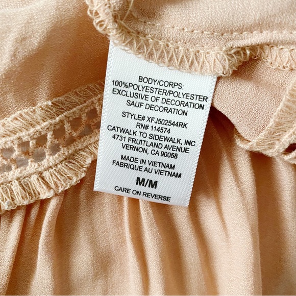 Ro + De Pink High Ruffle Neck Drop Waist Blouse - Picture 10 of 11